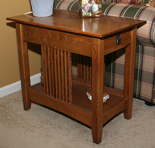 ... Drawers Floor Small End Lamp Side Tables For: Unique Bedside Table Pair of Mission End Tables in Walnut Build - Woodworking Talk ...